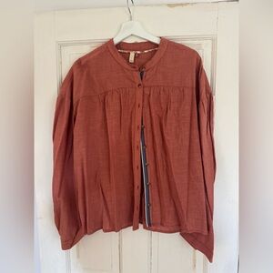Rust Button-Up Corduroy Shirt